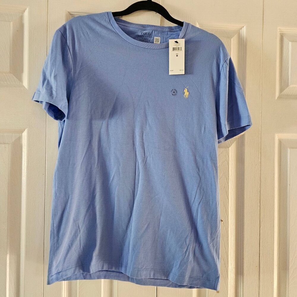 NWT Polo Ralph Lauren Men's Blue Short Sleeve Custom Slim Fit Tee Size M - Picture 6 of 12